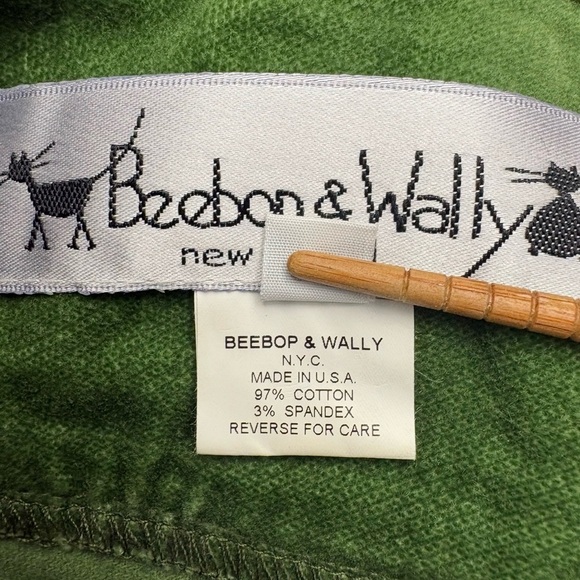 Beebop & Wally NYC Large A-Line Skirt Green W/Contrast Trim Side Zip Made In USA - Picture 6 of 10